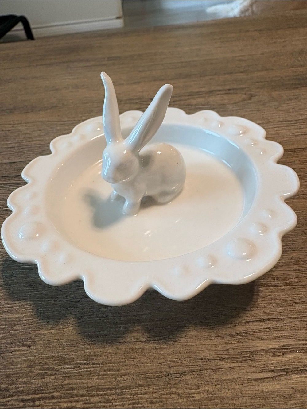 Anthropologie 3D Bunny Rabbit Porcelain Vanity Trinket/Ring Dish